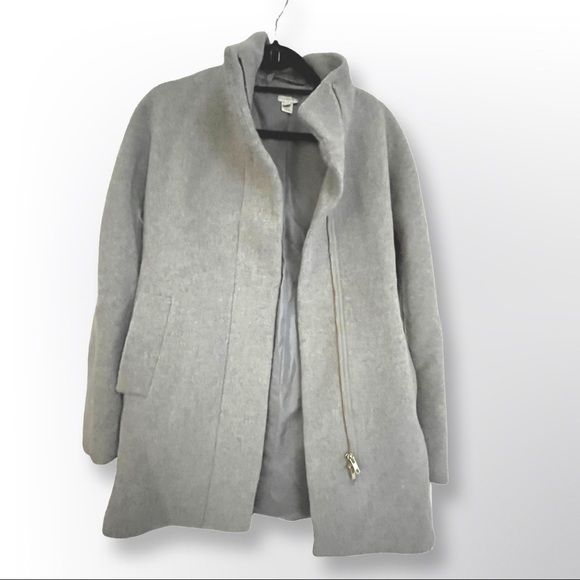 JCrew light grey cocoon coat - Picture 1 of 9
